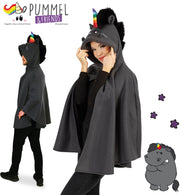 FRIES Grummeleinhorn für Muffel-Fans Cape Kapuze mit Regenbogen-Horn UNISEX Event Cosplay