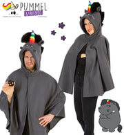 FRIES Grummeleinhorn für Muffel-Fans Cape Kapuze mit Regenbogen-Horn UNISEX Event Cosplay