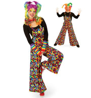narrenwelt Kostüm Latzhose Clown Spass – Dein kunterbuntes Party-Highlight in Regenbogenfarben