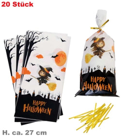 narrenwelt Halloween Candy Bags (20-teiliges Set) – Süße Grusel-Tüten für kleine 