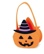 narrenwelt Halloween Tasche mit lustigen Gesichtern grün und orange für Süßes oder Saures N26