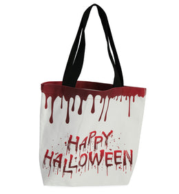 narrenwelt  Halloween-Tasche weiß mit Blut Beutel Henkeltasche Zombietasche