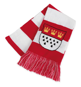 narrenwelt Schal Köln  rot/weiß mit Wappen Länge ca. 143 cm New Collection 25/26 Motto Party Event Accessoire Fasching Karneval