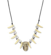 narrenwelt Totenkopfkette  Kette mit Totenkopf Halskette  Gotik Kette Vampir Halloweenkette