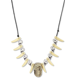 narrenwelt Totenkopfkette  Kette mit Totenkopf Halskette  Gotik Kette Vampir Halloweenkette