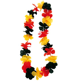 narrenwelt Fan Hawaii Lei Blüten-Kette  Deutschland Schwarz-Rot-Gold