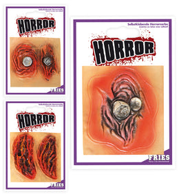 narrenwelt Horrornarbe Halloween Selbstklebender Hautaufkleber Latex Zombie Narbe Wunde Horrorwunde Horrornarbe Tattoos Horror Hexe Zombie Dracula Scherzartikel Design 2