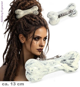narrenwelt Haarspange Knochen Halloween Haarschmuck Bones ca 13 cm Accessoire