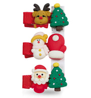 narrenwelt  Haarclips X-Mas 3er Set Haarklammern Nikolaus Weihnachten Party