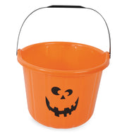 narrenwelt Halloween Eimer mit Henkel mit Kürbisgesicht  21 x 17 cm Kostüm Accessoire