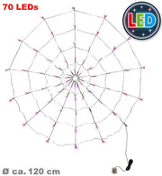 narrenwelt Spinnennetz Deko mit 70 LED`s 120  cm  Halloween Party N27