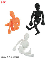 narrenwelt Skelett Gummi 3er Set 115 mm Deko Halloween - Dekoration Gruselspaß