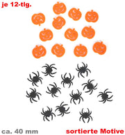 narrenwelt Deko Halloween - Spinnen und Kürbis Dekoration Gruselspaß N27