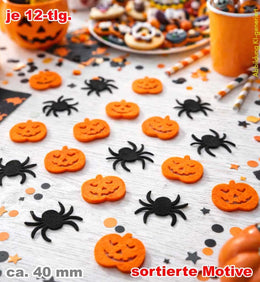 narrenwelt Deko Halloween - Spinnen und Kürbis Dekoration Gruselspaß N27