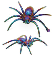 narrenwelt Deko-Spinnen Metallic 2er Set ca. 7 cm Halloween Party Event Mottoparty Deko