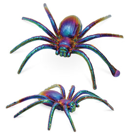 narrenwelt Deko-Spinnen Metallic 2er Set ca. 7 cm Halloween Party Event Mottoparty Deko