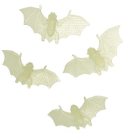 narrenwelt  4er Set Deko Fledermaus nachtleuchtend GID Höhe ca 12x4cm cm Halloween Karneval Party