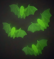 narrenwelt  4er Set Deko Fledermaus nachtleuchtend GID Höhe ca 12x4cm cm Halloween Karneval Party