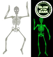 narrenwelt Deko Skelett Hängedeko nachtleuchtend Höhe ca 120 cm Halloween Dekoration GID GAG Fasching Karneval Event Party