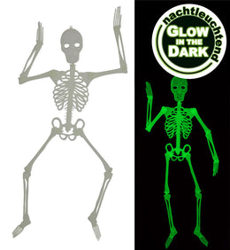 narrenwelt Deko Skelett Hängedeko nachtleuchtend Höhe ca 120 cm Halloween Dekoration GID GAG Fasching Karneval Event Party