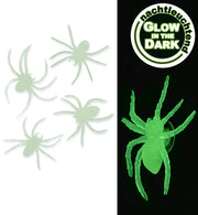 narrenwelt Deko-Spinnen nachtleuchtend – 4er Set HalloweenGruselspaß GID Party Event Mottoparty Deko