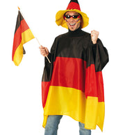 narrenwelt FAN Deutschland Fan Cape Deuschland Fan Poncho  Fußball Erwachsene Accessoire