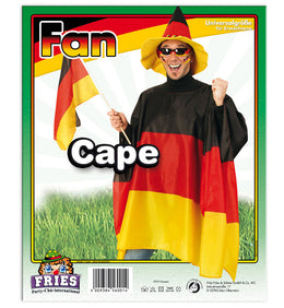 narrenwelt FAN Deutschland Fan Cape Deuschland Fan Poncho  Fußball Erwachsene Accessoire