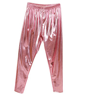 narrenwelt Kostüm Leggings Metallic in schimmerndem Rosa Meerjungfrau Flamingo Event Party Fasching