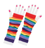 narrenwelt Armstulpen bunt geringelt Regenbogen Rainbow Fingerhandschuh Fasching, Karneval Party  Event