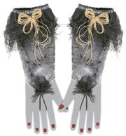 narrenwelt Hexen-Handschuhe Hexe Halloween schauriger Charme Grusel Halloween Kostüm Accessoires Zombie Geisterstunde Cosplay