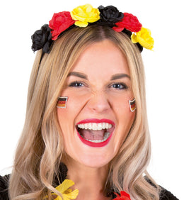 narrenwelt Fan Haarreif Blumen Deutschland Schwarz-Rot-Gold