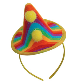narrenwelt Haarreif Regenbogen Minihut Rainbow mit Quasten Mini Hut Fascinator