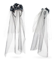 narrenwelt  Haarreif Día de los Muertos – Eleganz und Mystik in Schwarz Halloween Kostüm Accessoires Zombie dia de los Muertos Geisterstunde Cosplay (Kopie)