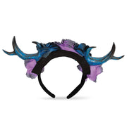 narrenwelt Haarreif mit Blumen und Hörnern in Blau–Lila Dunkle Eleganz Halloween Kostüm Accessoires Zombie Geisterstunde Cosplay (Kopie)