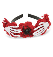 narrenwelt Haarreif Skeletthände und Spinne Gruselige Schönheit Kostüm Accessoires Halloween Zombie dia de los Muertos Geisterstunde Cosplay