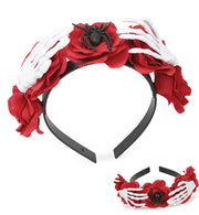 narrenwelt Haarreif Skeletthände und Spinne Gruselige Schönheit Kostüm Accessoires Halloween Zombie dia de los Muertos Geisterstunde Cosplay