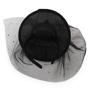 narrenwelt Haarreif Hexenhut Hexen Hut mit Schleife, Tüll und Schmuckstein Halloween Motto Party Event Accessoire