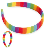 narrenwelt Haarreif Regenbogen geringelt Rainbow Cosplay CSD Festival Karneval Kostüm Accessoire
