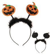 narrenwelt Haarreif Halloween kürbis mit Fellpuschel Horror Motto Party Event Accessoire