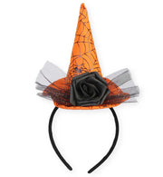narrenwelt  Halloween  Mini-Hexenhut Haarreif Orange – Dein magischer Party-Look Party Events Cosplay Halloween
