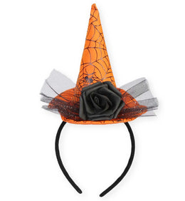 narrenwelt  Halloween  Mini-Hexenhut Haarreif Orange – Dein magischer Party-Look Party Events Cosplay Halloween