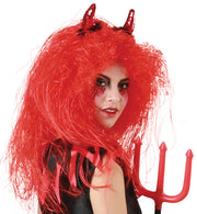 narrenwelt Haarreif Teufelshörner mit Paillletten und Federbesatz Horror Halloween Party Event