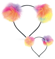 narrenwelt  Regenbogen Bommel Haarreif Rainbow Rave Eyecatcher-Accessoire Festivals & Events