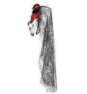 narrenwelt Maske Tag der Toten Blumen Tüll-Schleier Dia de los Muertos Halbmaske Horror Halloween Party Event