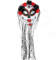narrenwelt Maske Tag der Toten Blumen Tüll-Schleier Dia de los Muertos Halbmaske Horror Halloween Party Event