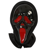 narrenwelt Maske Geist schwarz/rot mit Haube schwarz Horror Halloween Party Event