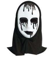 narrenwelt Halbmaske Horror mit Haube   Halloween Party  Event Horrormaske Horror Kostüm  Accessoire