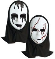 narrenwelt Halbmaske Horror mit Haube   Halloween Party  Event Horrormaske Horror Kostüm  Accessoire