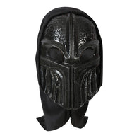 narrenwelt Maske schwarz mit schwarzer Haube Horror Halloween Party Event