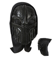 narrenwelt Maske schwarz mit schwarzer Haube Horror Halloween Party Event
